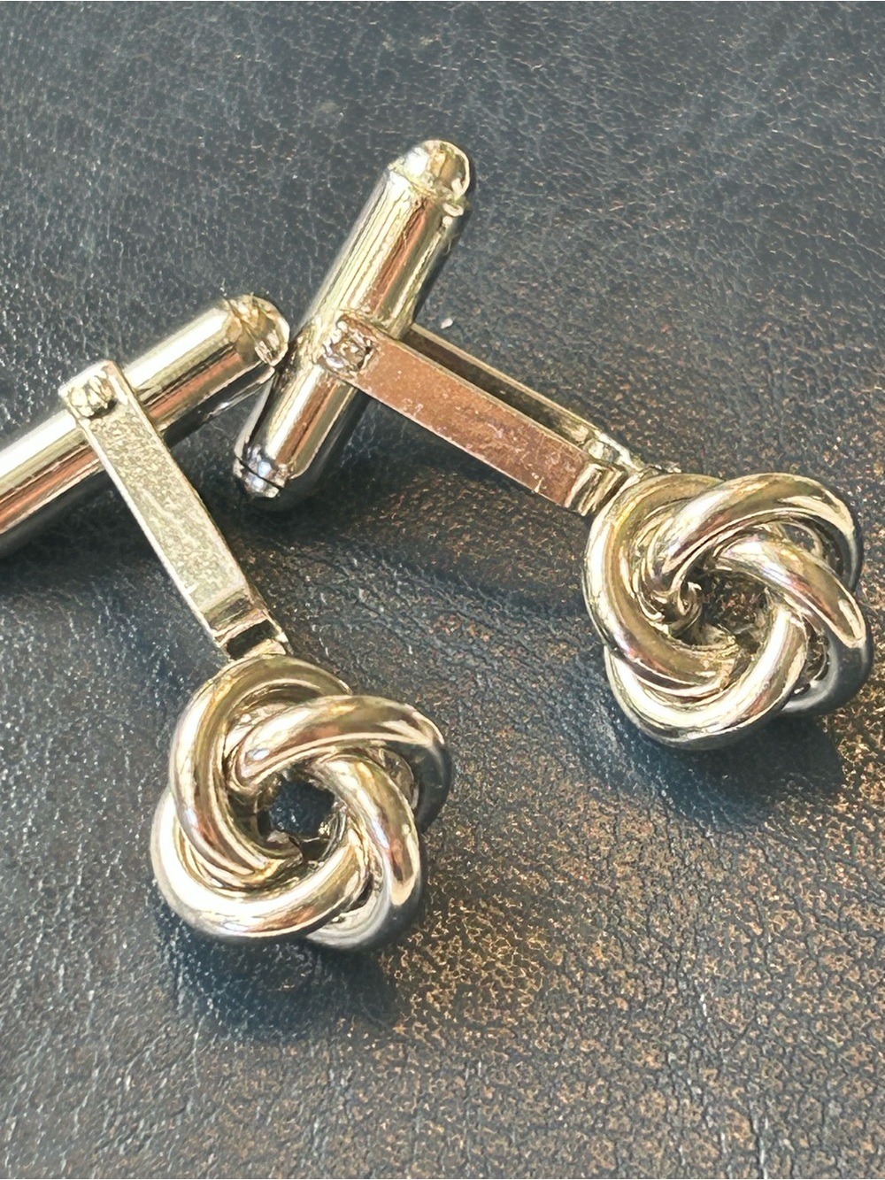 WE Hayward Pair of 1” Sterling Silver Toggle Sailors Knot Cufflink